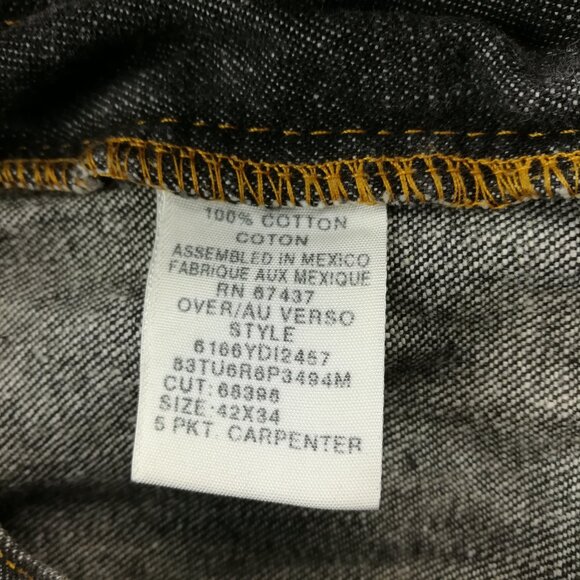 Vintage Polo Jeans Co Ralph Lauren Jeans Carpenter Baggy Black Mens 42x34 - Picture 6 of 8